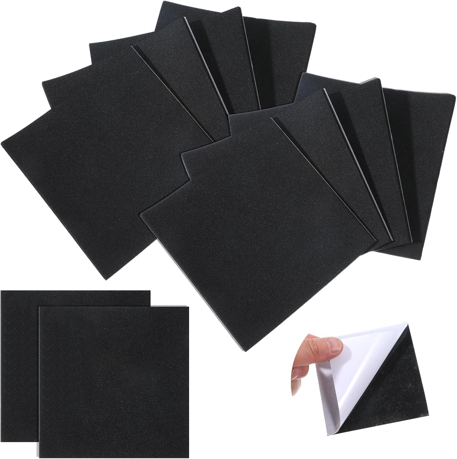 10 Pcs Adhesive Foam Padding, Thin Foam Padding 1/8″ Thick, 4″X4″ Closed Cell