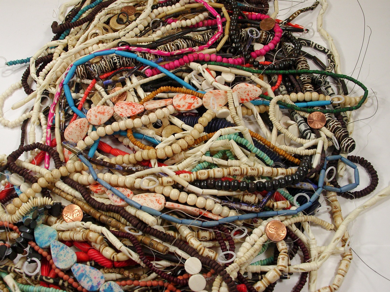 5 LBS Assorted Shapes and Sizes India Handmade Water Buffalo Bone Beads (EK-8) ⭐