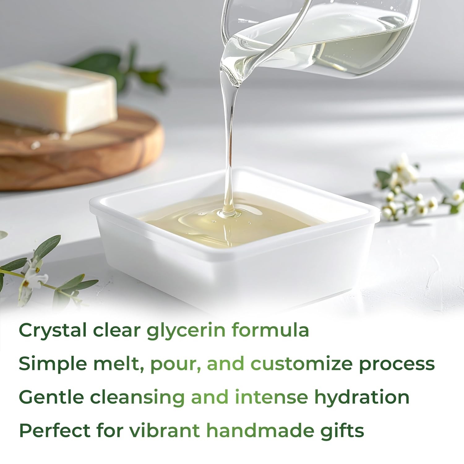 Ultra Clear Glycerin Soap Base Melt Pour Natural Transparent 2 LB Glycerin