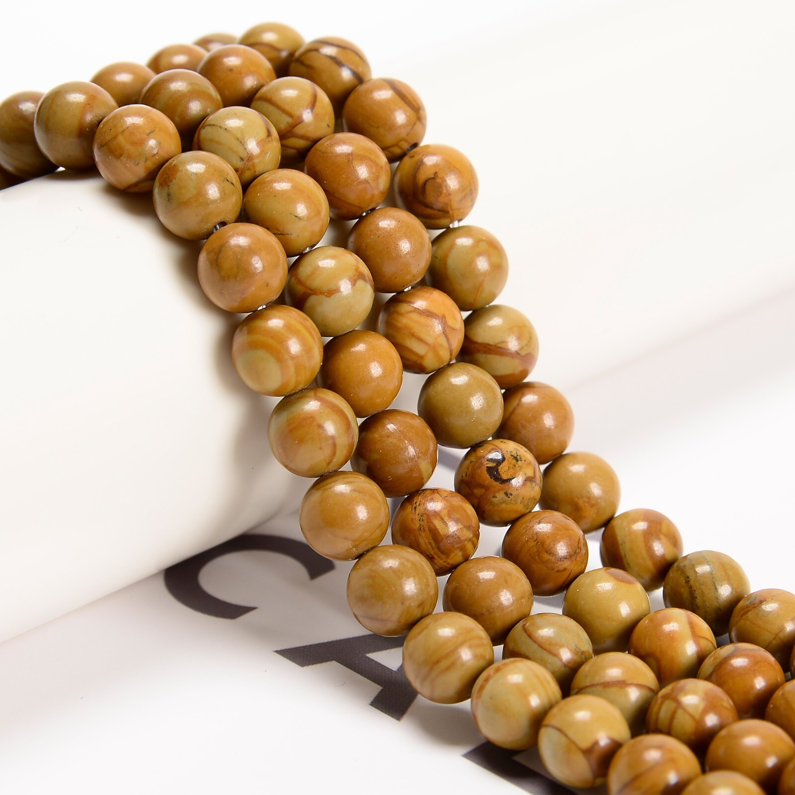 Wood Grain Jasper Smooth Round Beads 6mm 8mm 10mm 12mm 15.5″ Strand