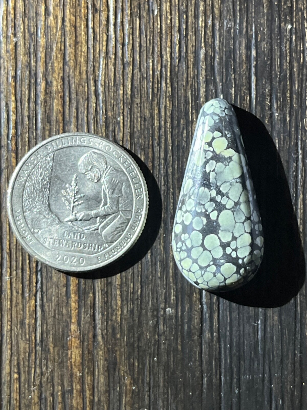Tree Frog Variscite mine 19.55 ctw Pear Tear drop Cabochon NV, USA