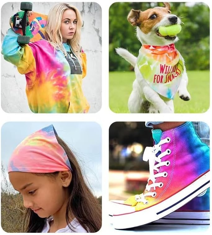 36 Colors Tie Dye Powder Kit for Fabric DIY Rainbow Party Arts & Crafts