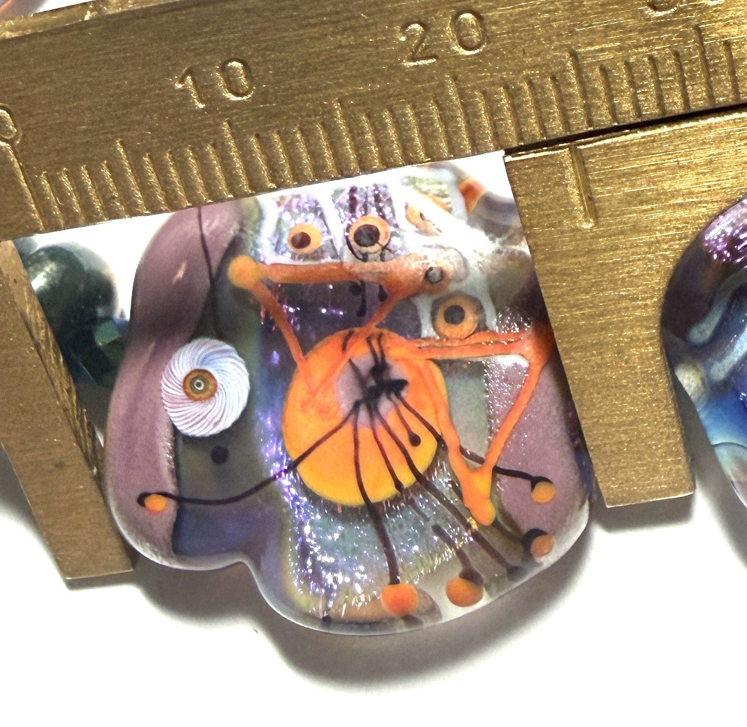 Manuela Wutschke Lampwork Bead Set 7pc Abstract Girl Face Focals – Archival NOS