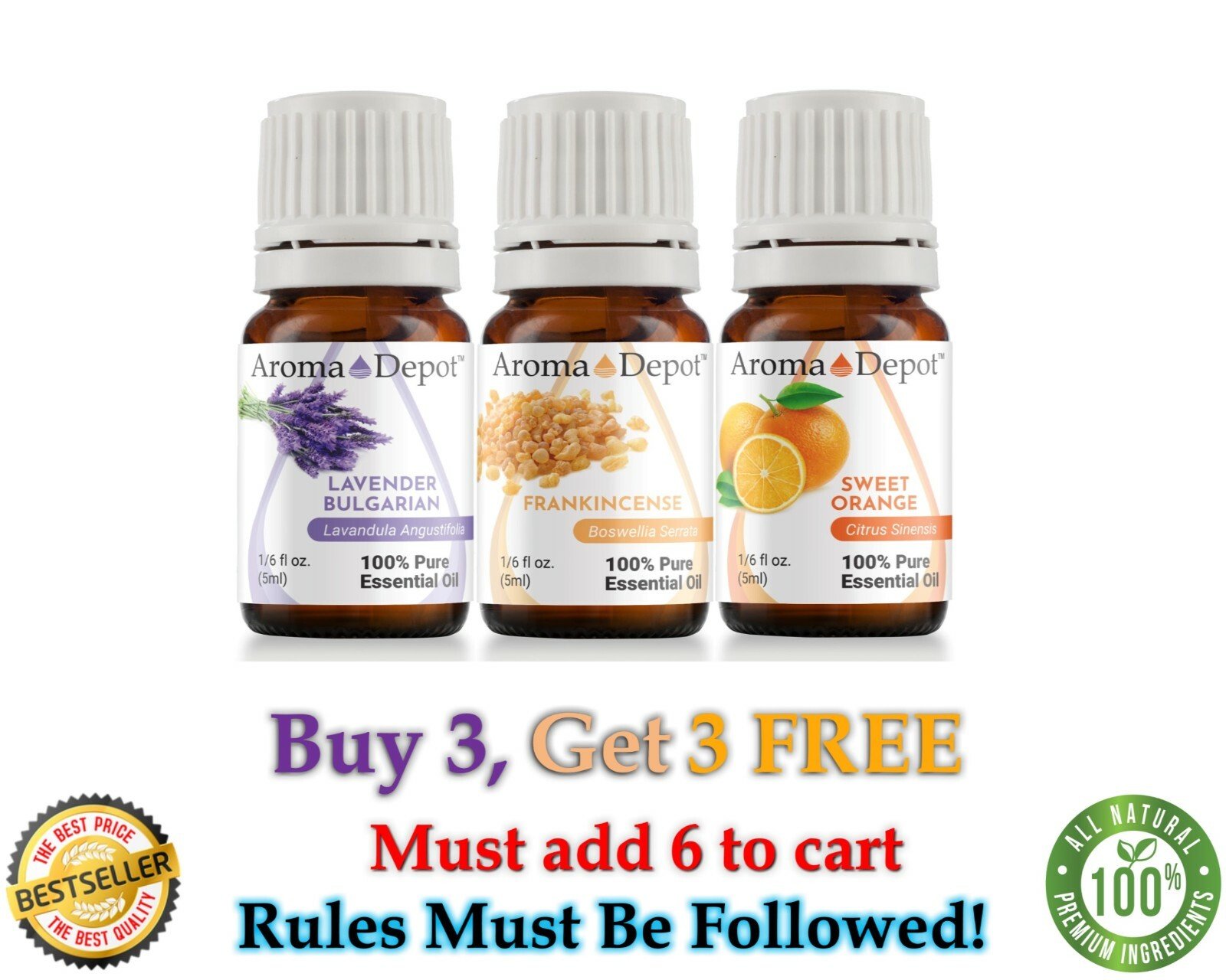 5ml Essential oil 100% Pure Therapeutic Grade Oil & All Natural – Bottled in USA