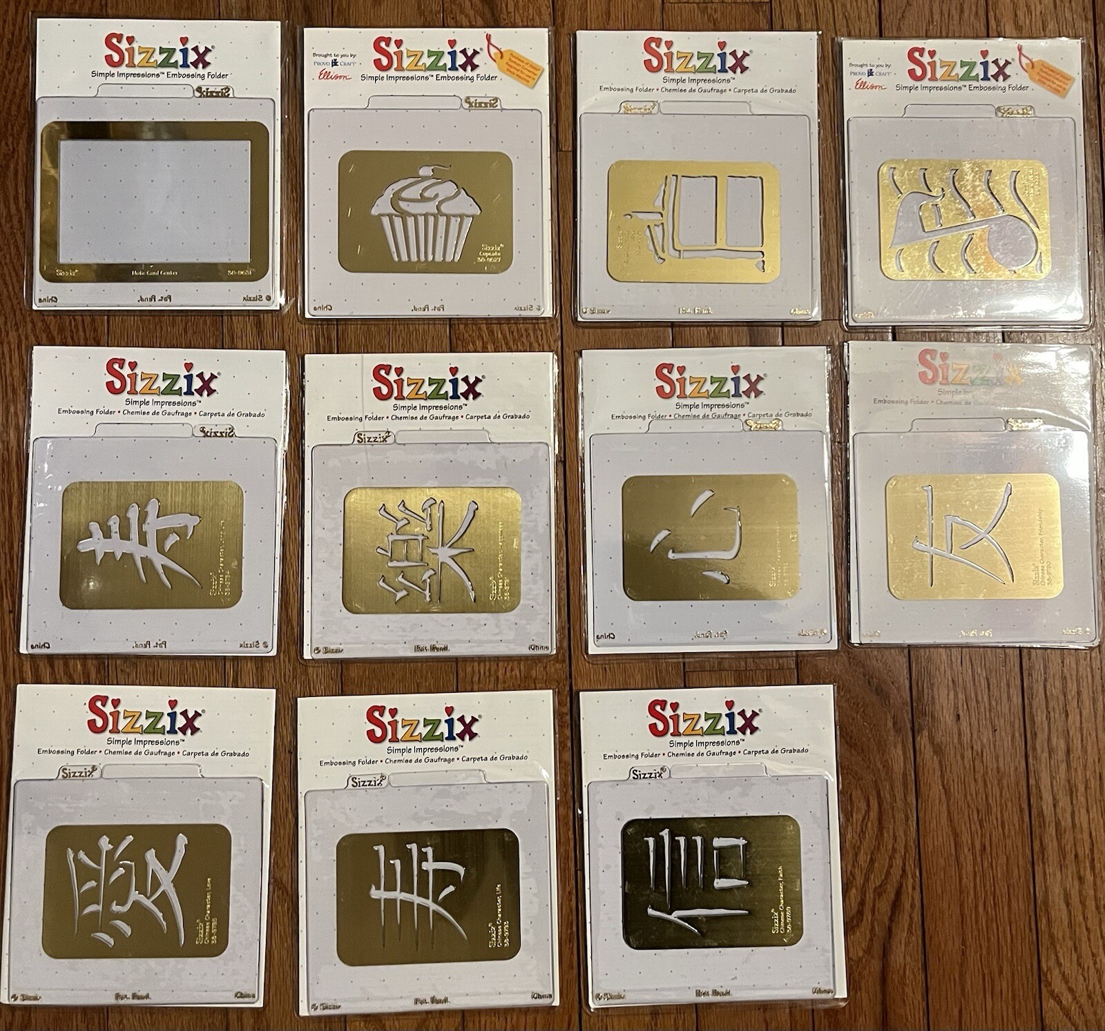 11 Sizzix Simple Impressions Embossing Folder-See “Description” for Each Stencil