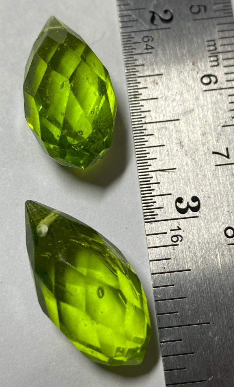 Faceted Briolette Teardrop beads 20mm to 30mm
