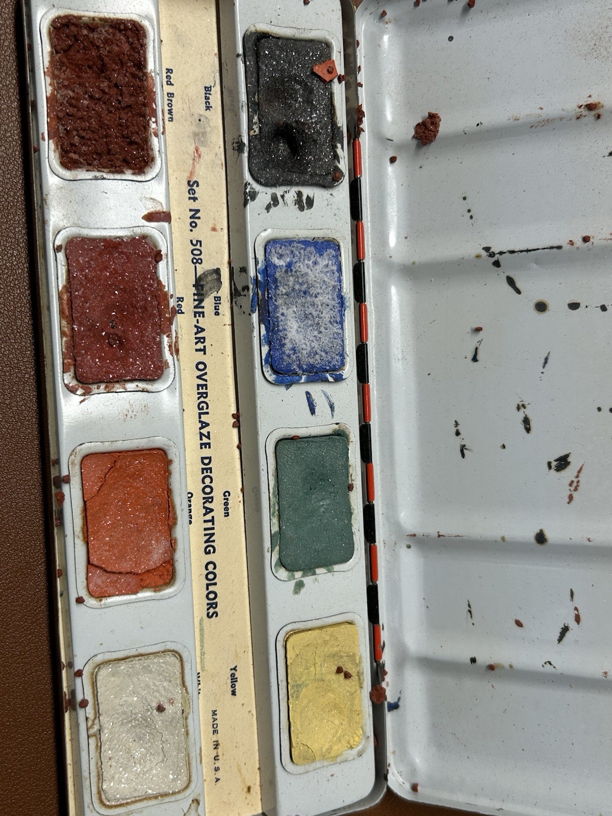 Vintage Fine Art Ceramic Overglaze Decorating Glaze Paint Box With Box Pre-Owned