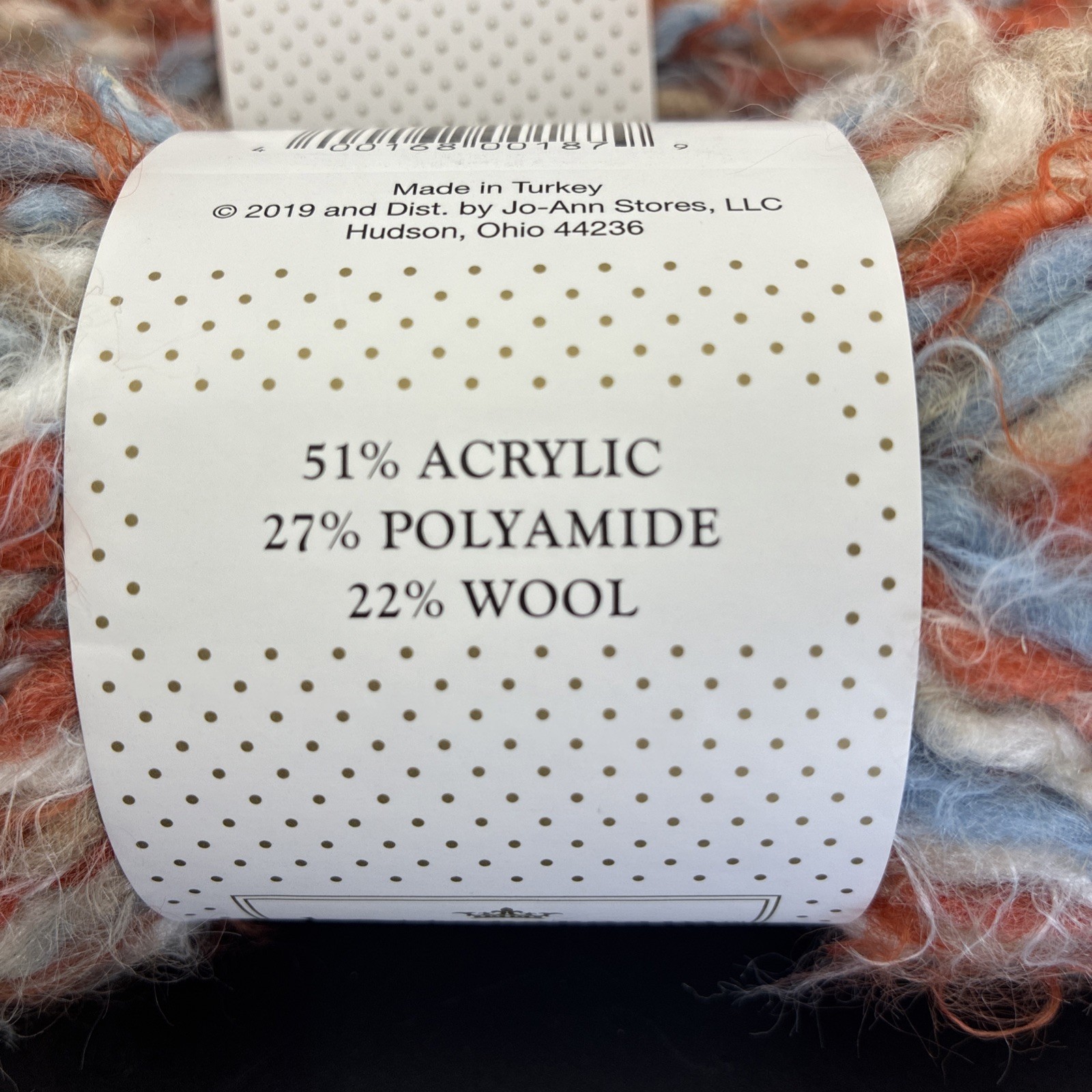 5 Skein Buttercream Luxe Craft Angel Hair Rust Blue Wool Blend 110 Yrds/3.5oz Ea