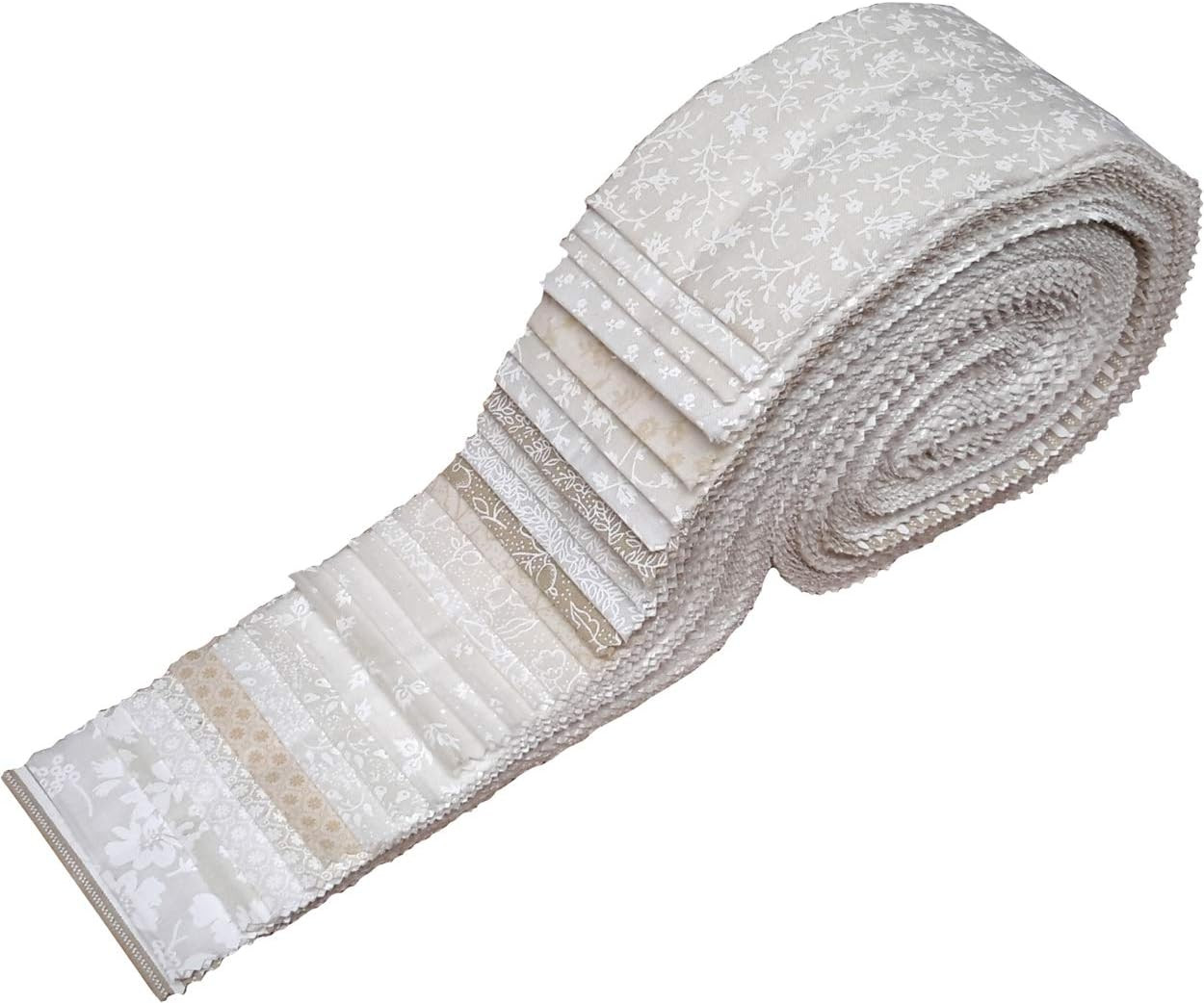 Best of Tone on Tone Neutral Blenders Jelly Roll 40 Precut 2.5-Inch Quilting Fab