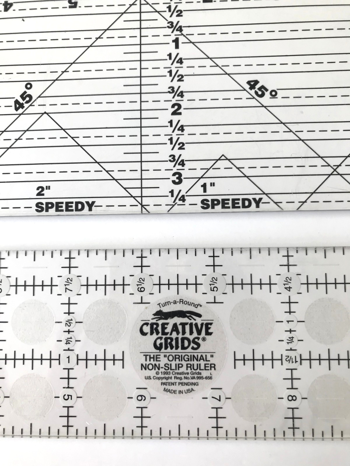 LOT of 5 Quilting Rulers OLFA, Dritz, Hang Tree Creative Grids, Rotary Mate