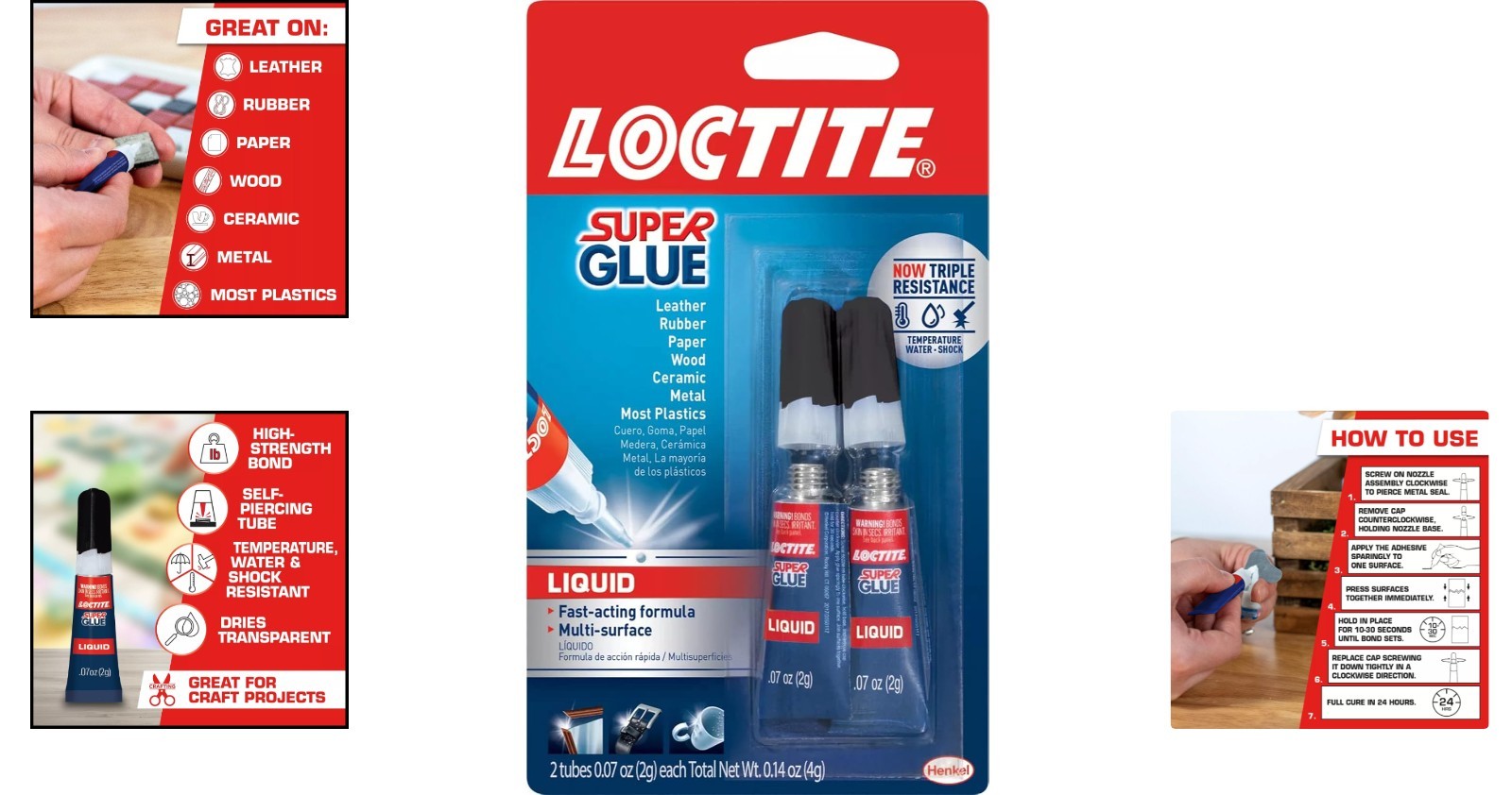 Super Glue Liquid (2-Pack, 0.07 fl oz) – Fast-Drying Adhesive for Repair
