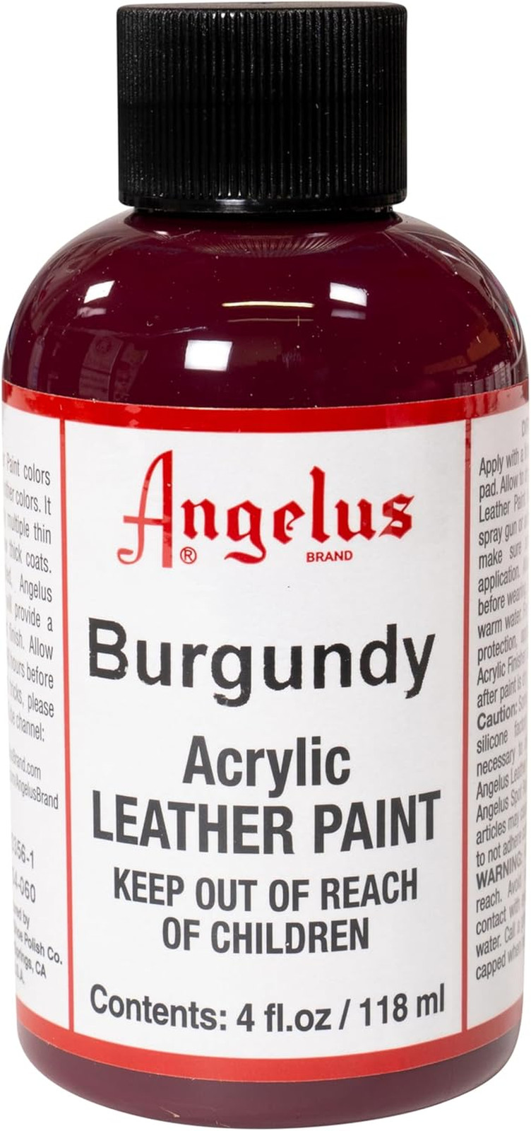 Acrylic Leather Paint, 4 Oz, Burgundy