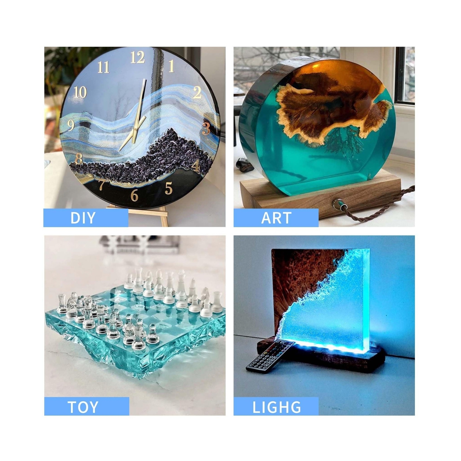 Deep Pour Epoxy Resin, 3 Gallon 2-4″ Pour Depths Epoxy Resin Kit Crystal Clea…