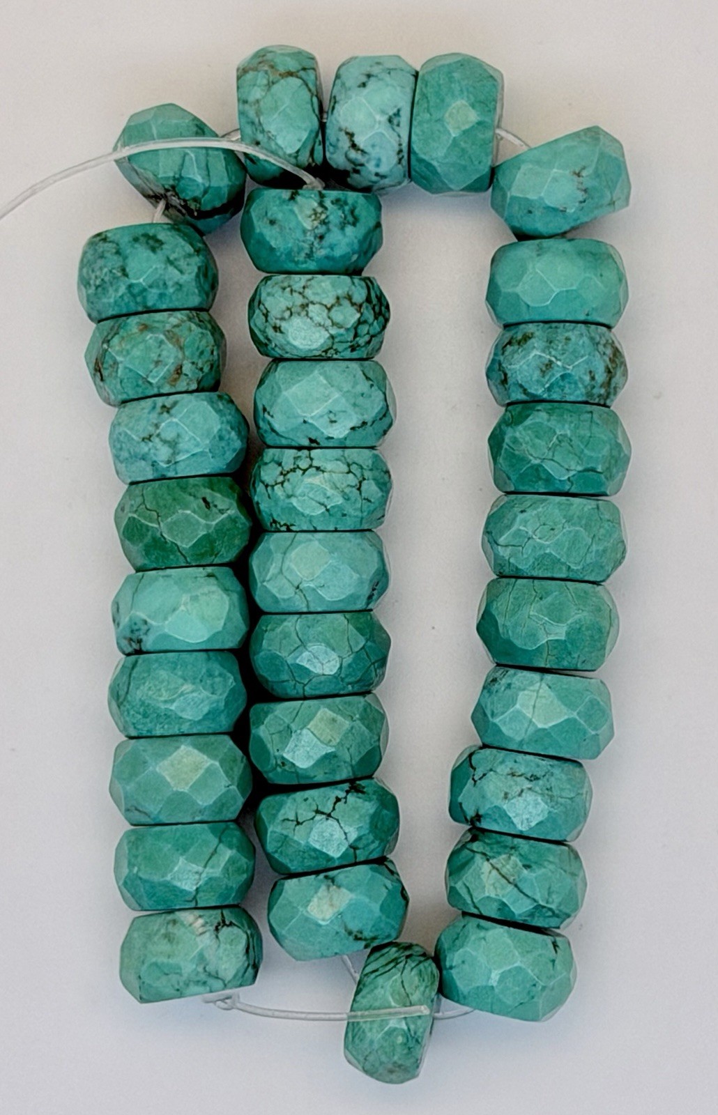 Gemstone Lot Of 33 6x10mm Faceted Turquoise Beads For Jewelry Design & Beading