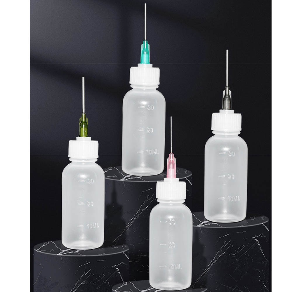 6Pc 30ml Clear Precision Applicator Bottle ,12Pcs Needle Tip, Squeeze Bottle US