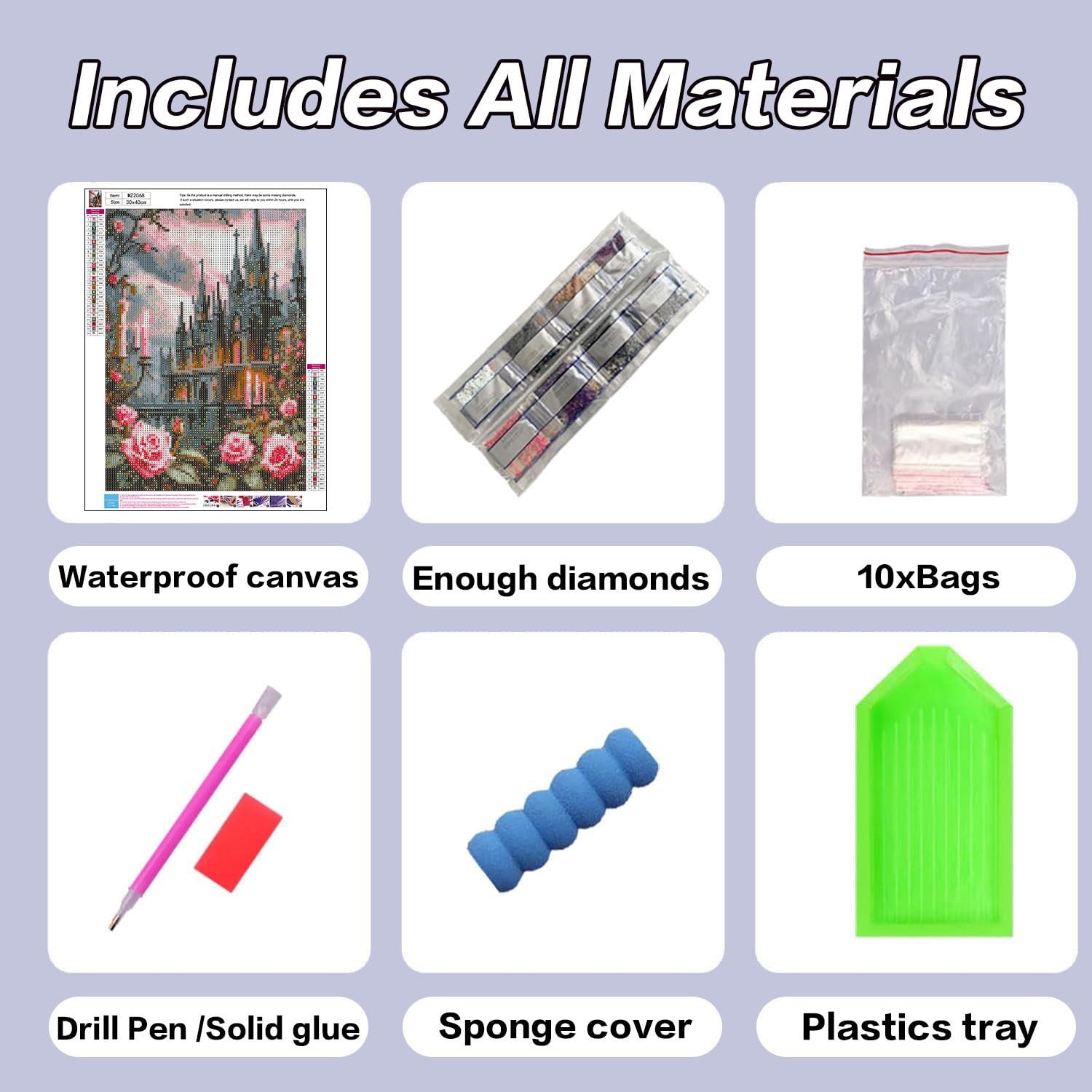 Diamond Art Kits for Adults, 5D Castle Diamond Painting Kits for Beginners, DIY