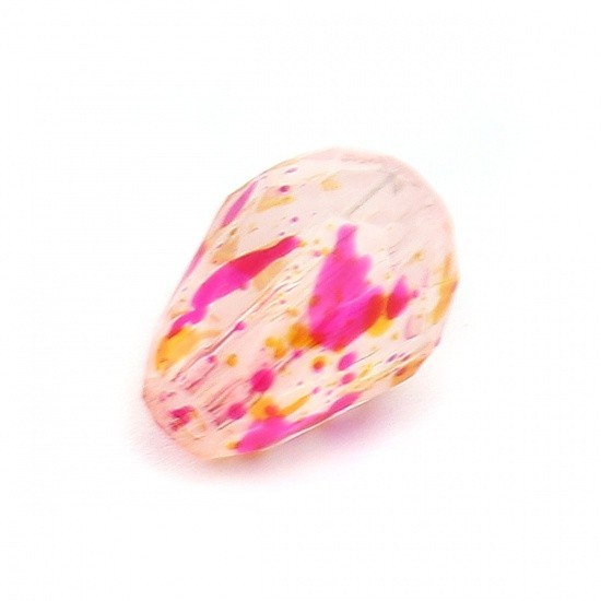 Pink Teardrop Glass Beads 11mm Hot Pink Red Faceted Beads G9648 – 10, 20, 50PCs