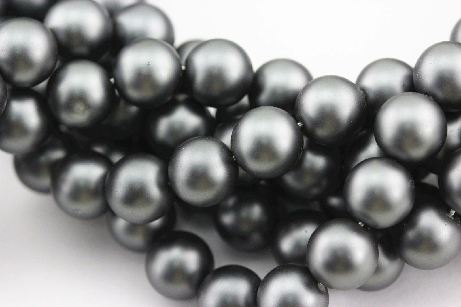 Gray Shell Pearl Matte Round Beads 6mm 8mm 10mm 15.5″ Strand