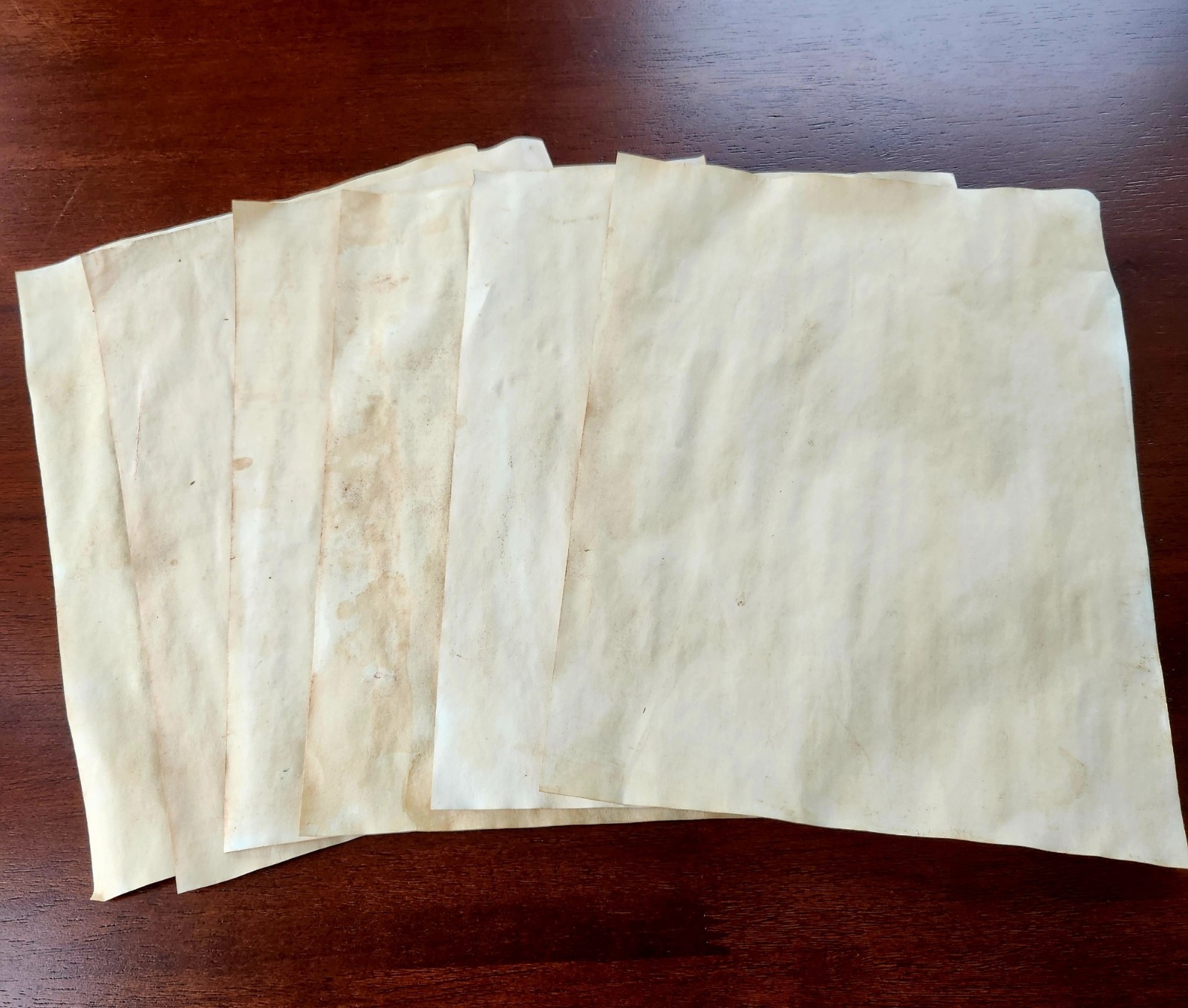 10 sheet bundles of tea stained paper, hand dyed, aged, junk journal, stationary
