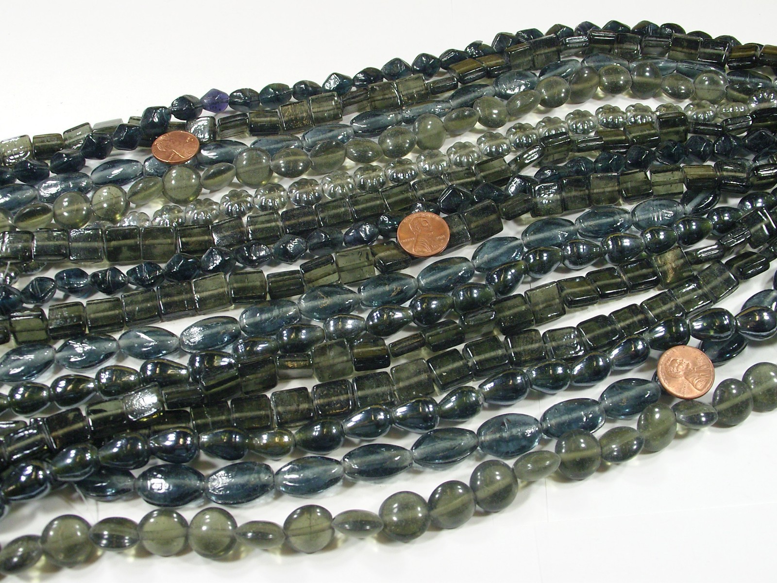 15 Strands (15″) Assorted Dark Colors India Handmade Glass Beads Lot (SUL-2)⭐