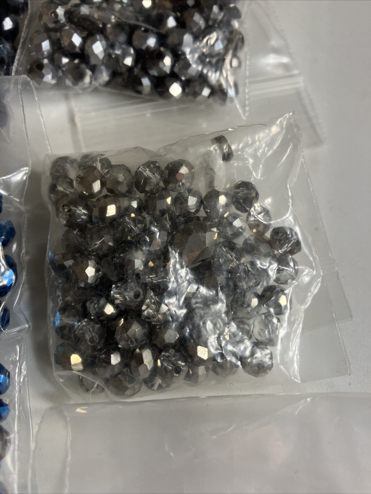 Lot of Crystal Vintage Beads Black Grey Matalic Aurora Borealis