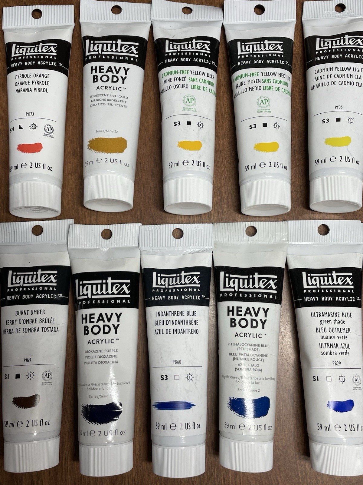 Liquitex heavy body acrylic paint lot B. No Repeats 20 Tubes, 2 Oz Each