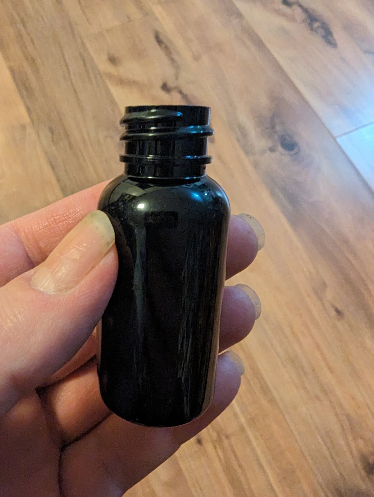 1 Ounce Black Plastic Bottle NO LIDS
