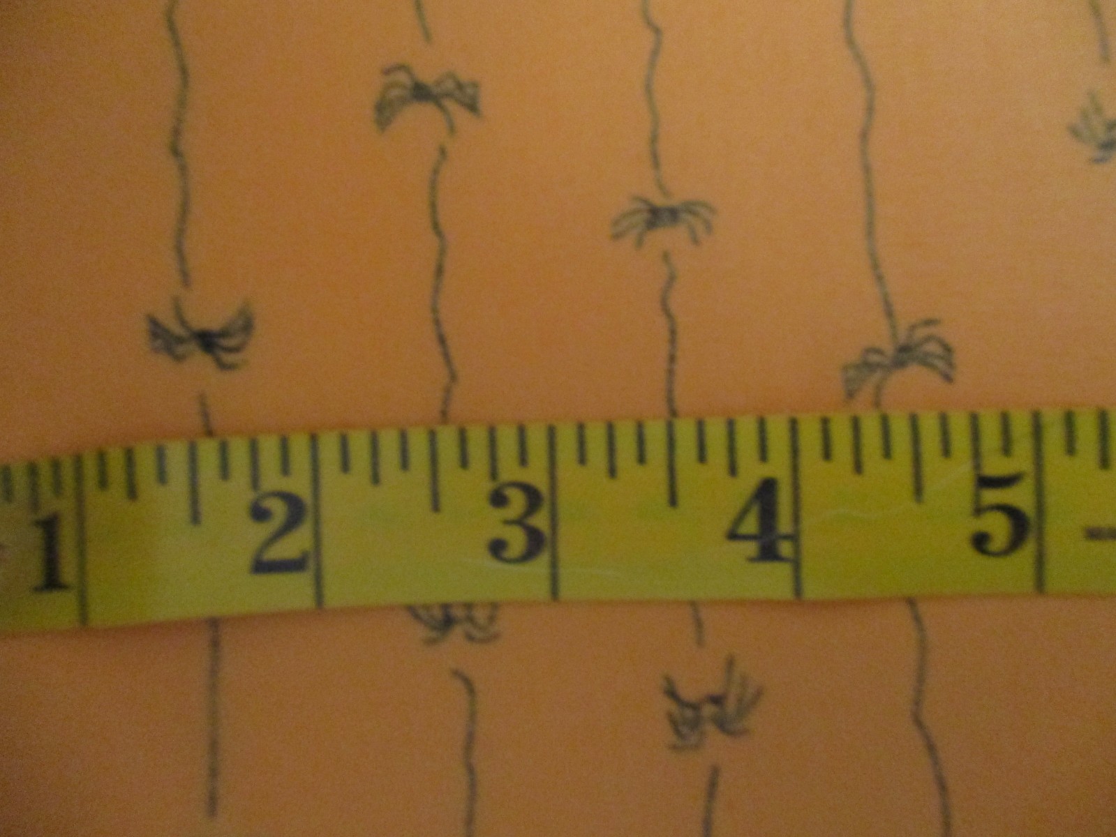 4 YARDS LIGHT ORANGE W BLACK SPIDERS 100% COTTON OOP