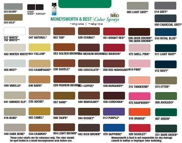 M&B BRILLO Shoe Color Spray Leather Paint Leather & Vinyl Coloring – 4.5 oz