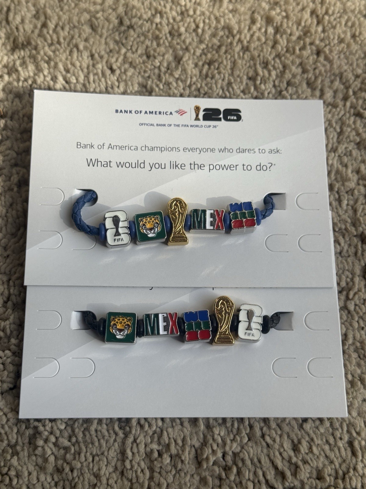 FIFA World Cup 26 Fan Band Charm Bracelets. Different assortments.