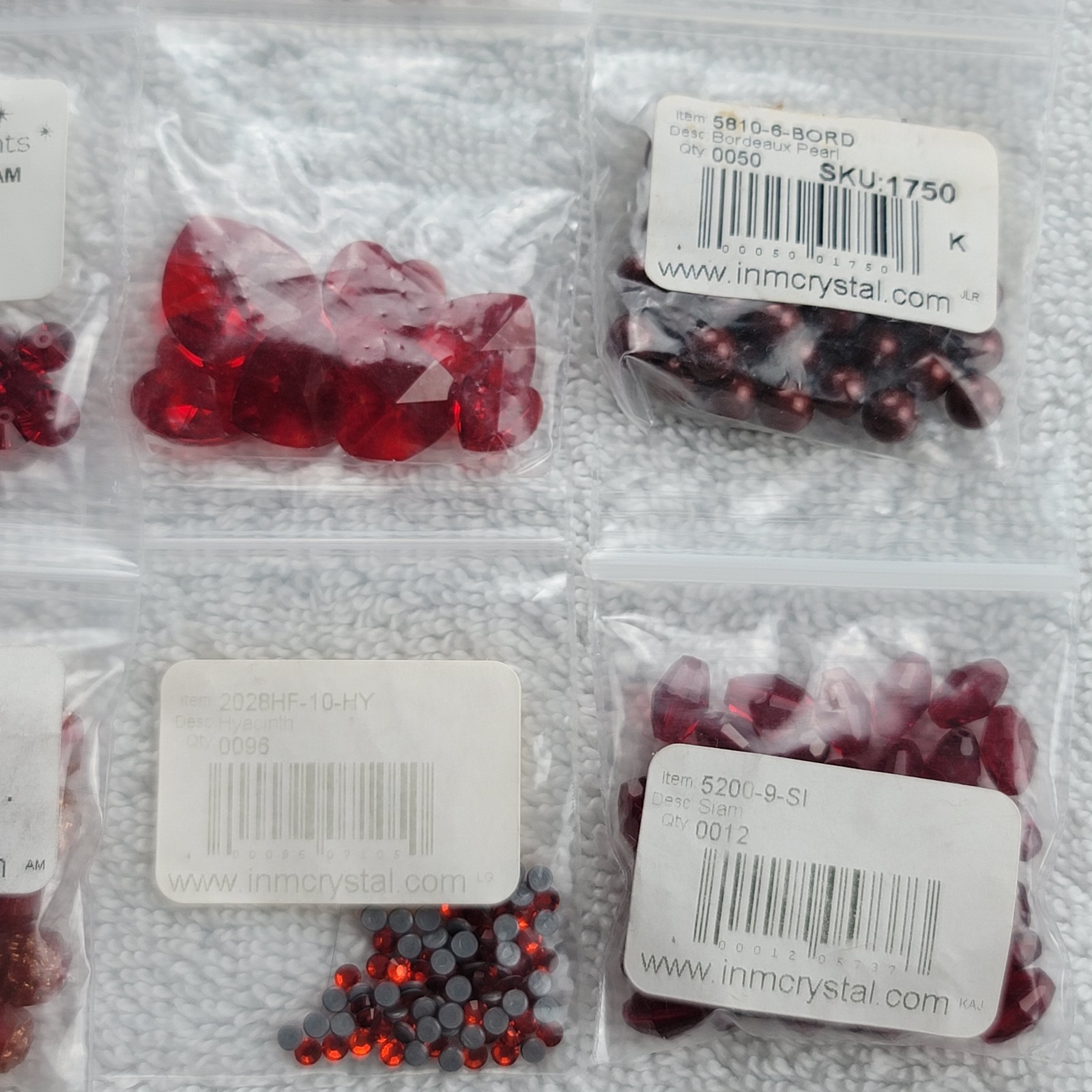 Swarovski Crystal Bead Lot Red Pink Siam AB Bicone Heart/Mixed Qty 5301 5328