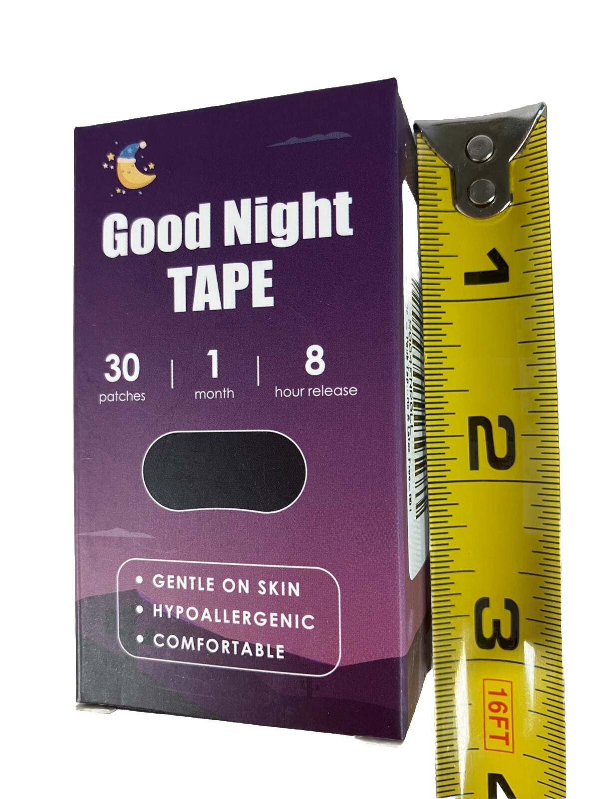 Good Night Tape 8 Hour Release 30 Patches 1 Month Supply Gentle on Skin