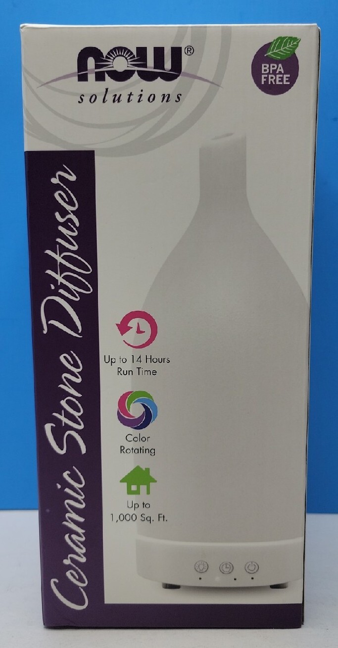 Now Solutions Essential Oils, Ultrasonic Ceramic Stone Oil Diffuser, Quiet. New.