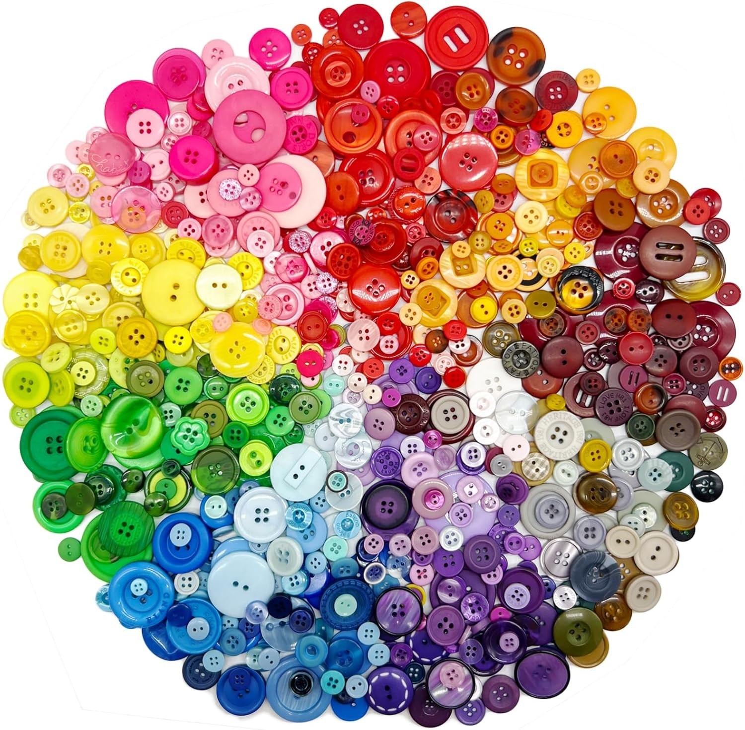 Colorful Mixed Resin Buttons – 500-700 PCS for DIY Crafts & Children’s Projects