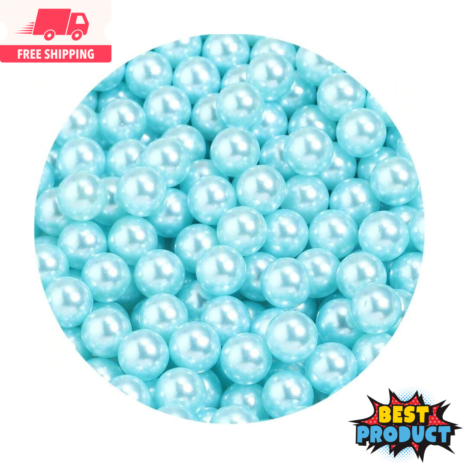 1000x Faux Pearl Beads Colorful Straight Hole 3-10mm Beads for Making Jewellery