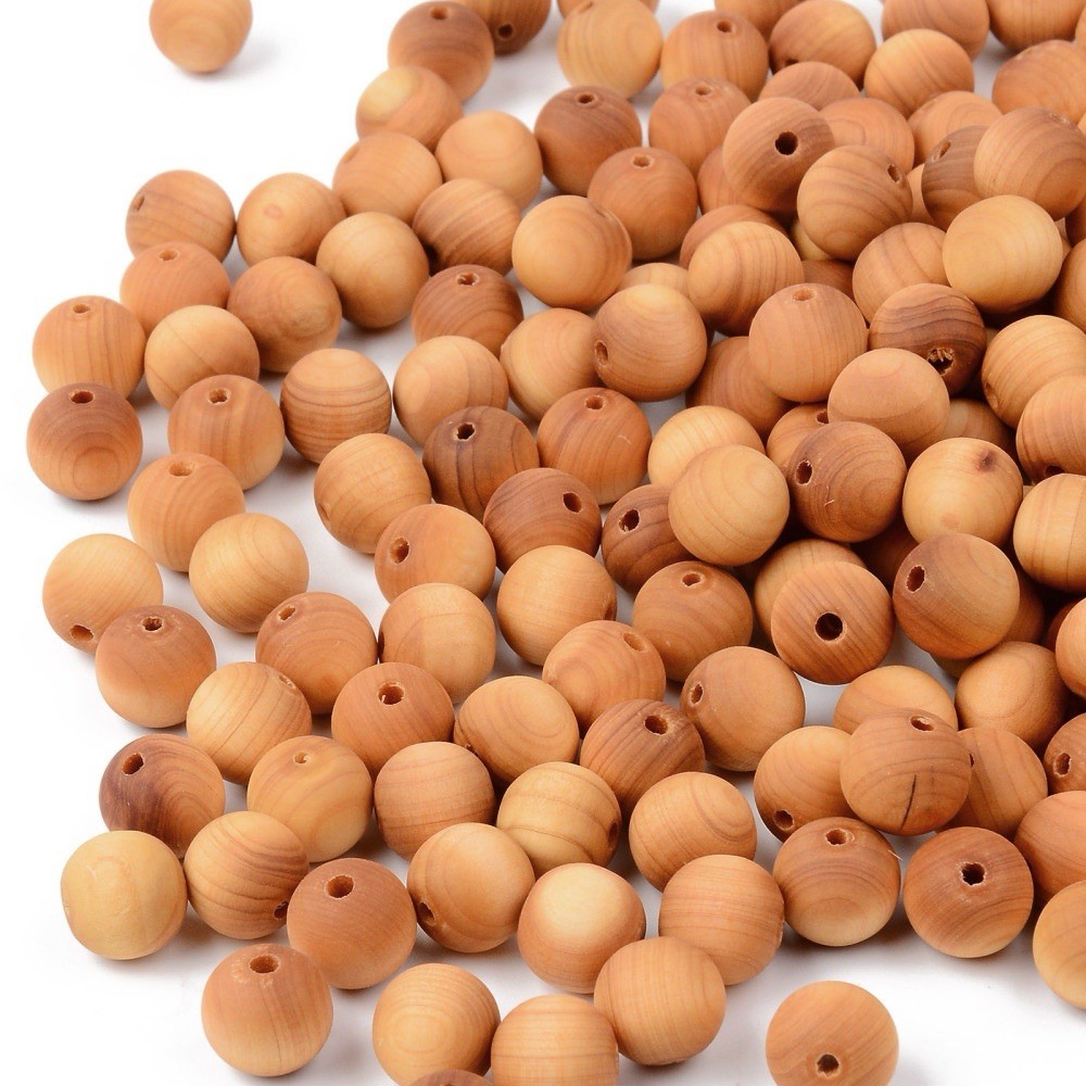 10mm Aromatic Wood Beads Natural Matte Brown Round Spacers Crafts Jewelry Making