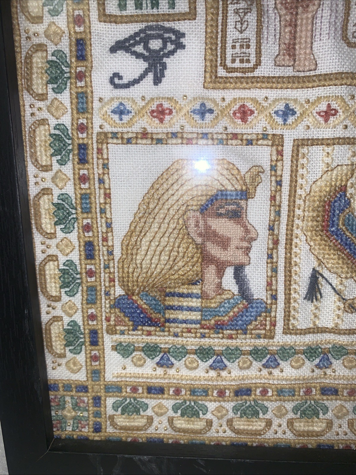 Ancient Egypt Icons, , Completed Cross Stitch . Very Complicated And Detailed.