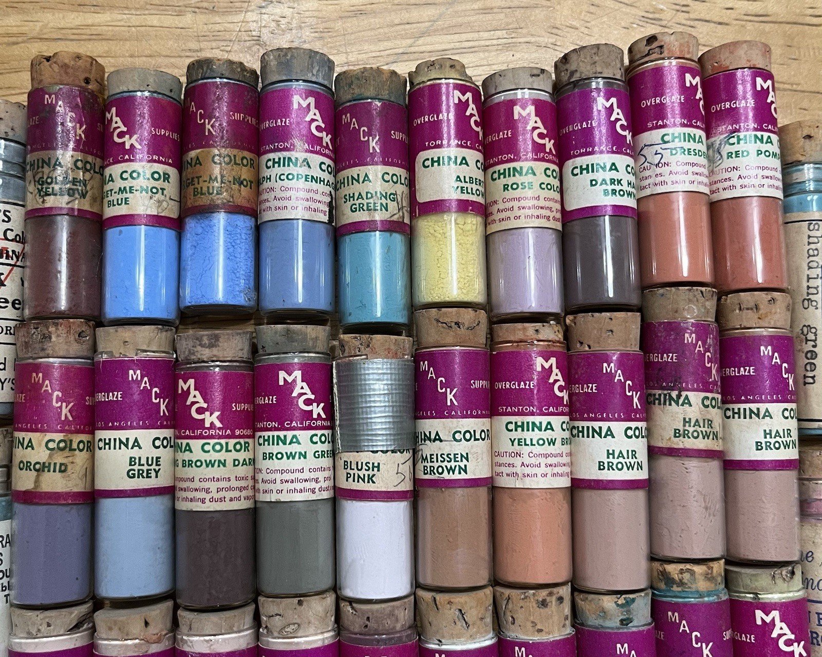 Vintage Ceramic China Overglaze Paint Vial Lot Of 100+ (Mack, Fry’s, Etc) READ