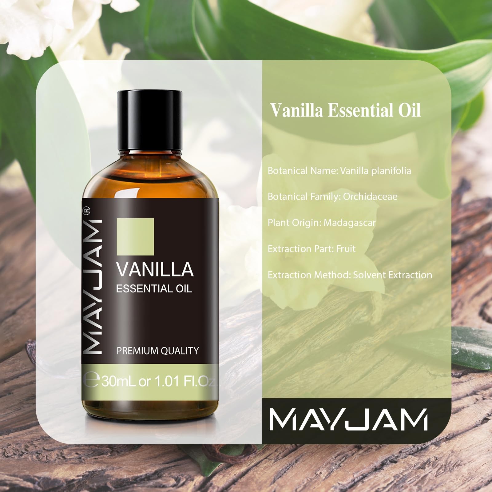 Vanilla Essential Oil 30ml/1.01fl.oz, MAYJAM Premium 1.01 Fl Oz (Pack of 1)