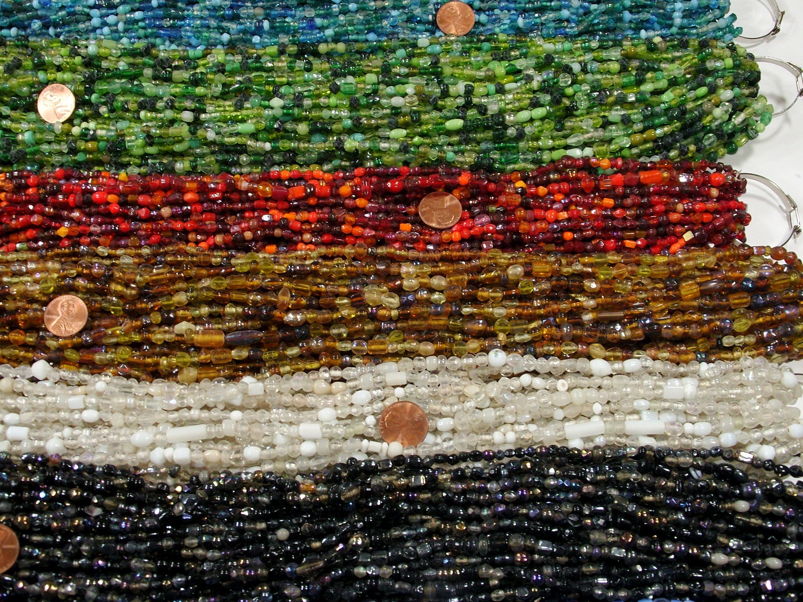 100 Strands 36″ India Handmade Assorted Color Glass Beads Wholesale Bulk (CT-70)