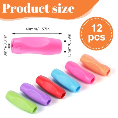 12PCS 3 Concaves Silicone Grippers for Pencil Pen, Ergonomic Comfort Style2