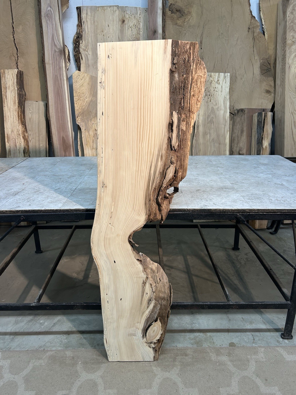 Gnarly Live Edge Pine Wood Slab/ Rustic Shelf or Mantle/Dried Wormy Pine Wood