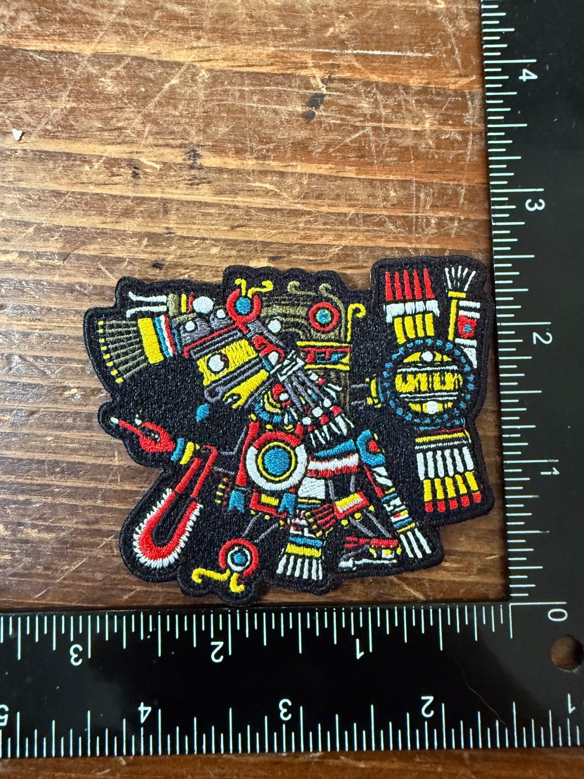 Small Tezcatlipoca Aztec God Patches, 3″ Iron-on patches, Mexico, Mexica (#42)