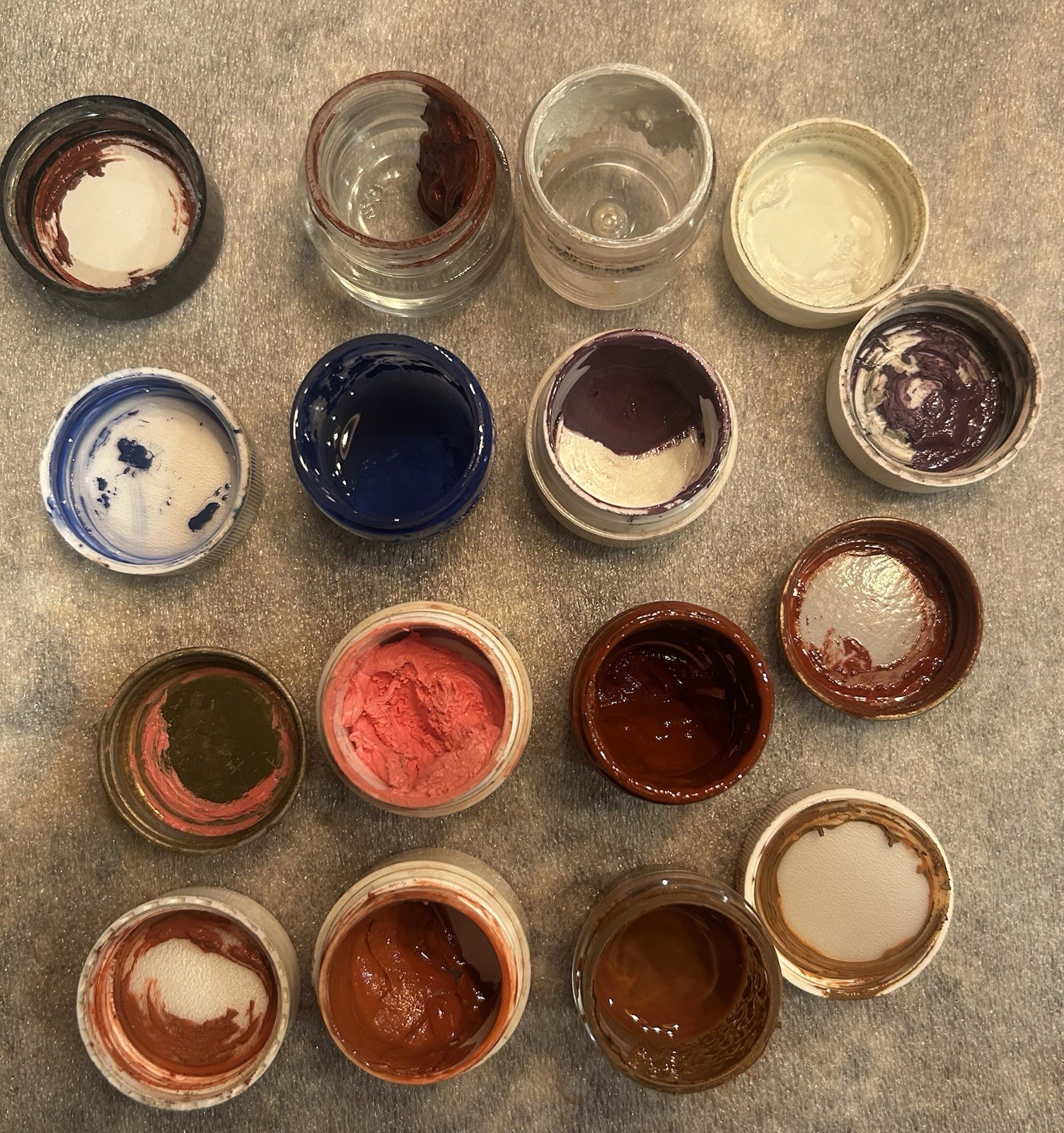 Vintage Porcelain China Paint Enamel Paste Lot Mixed Colors Artist Estate