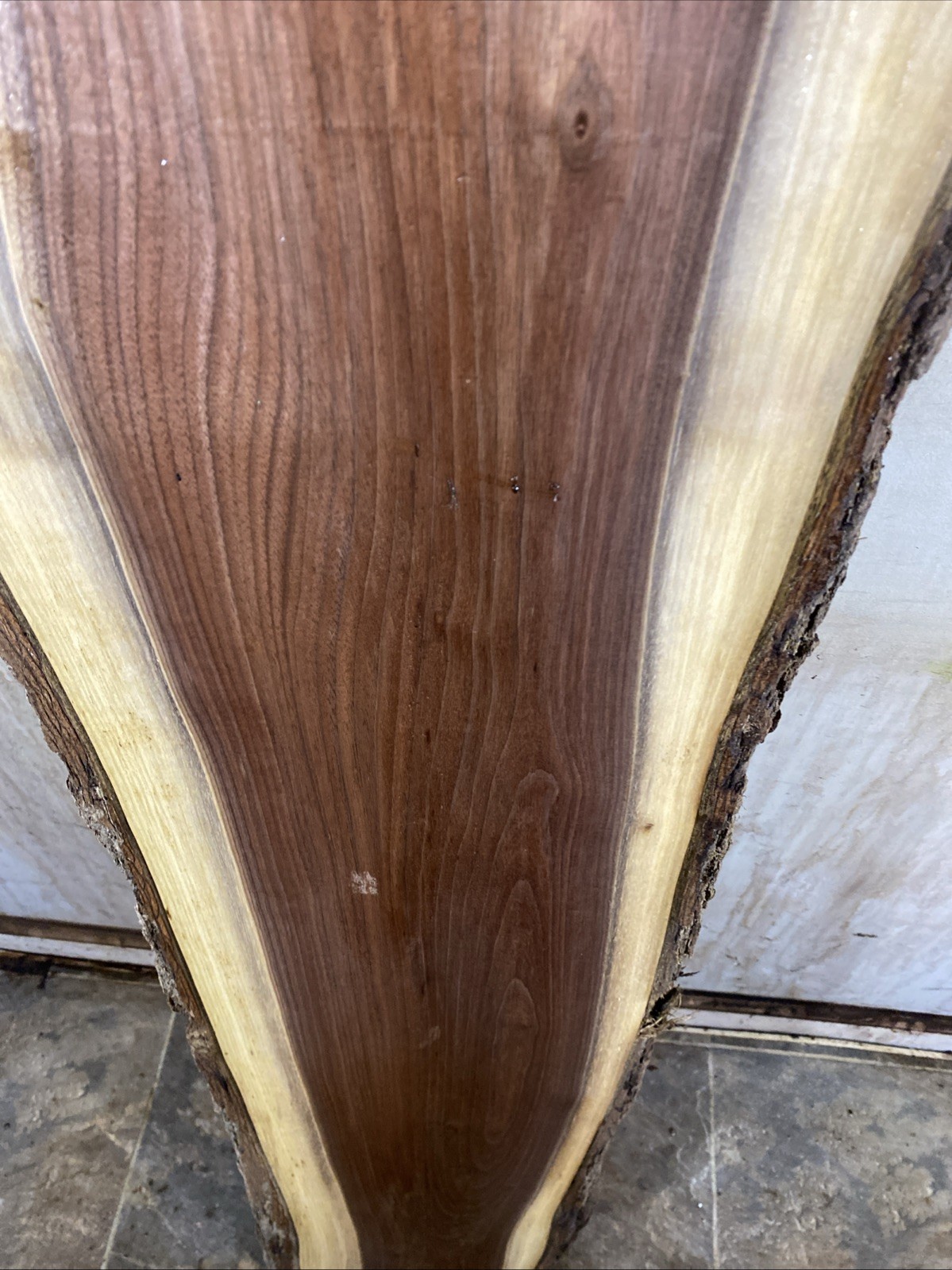 Live edge black walnut Wood slab kiln dried and planed 1”x10-13.5”x64”