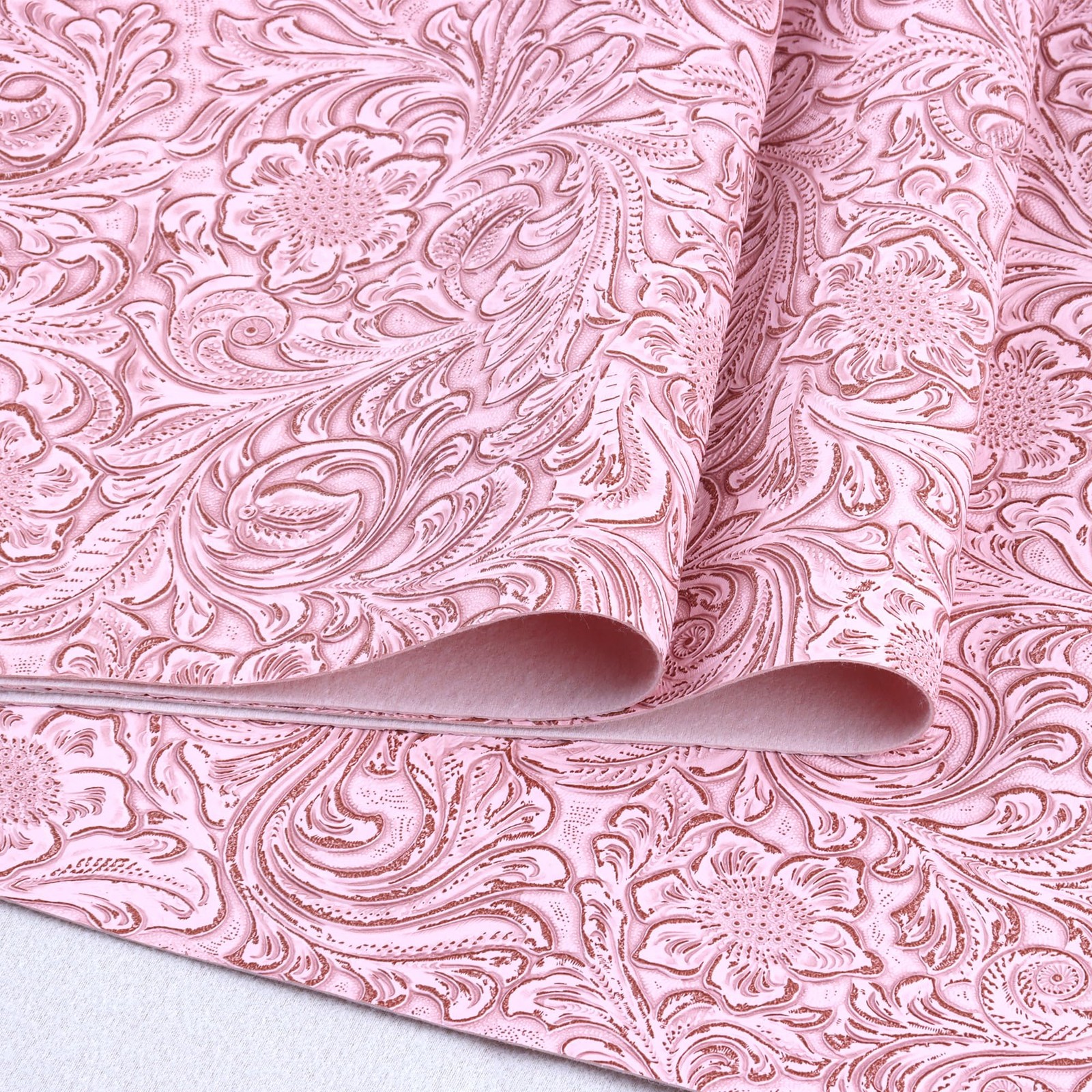 Solid Color Embossed Faux Leather Sheets 12 “x53” (30cm x 135cm) Embossed Tex…