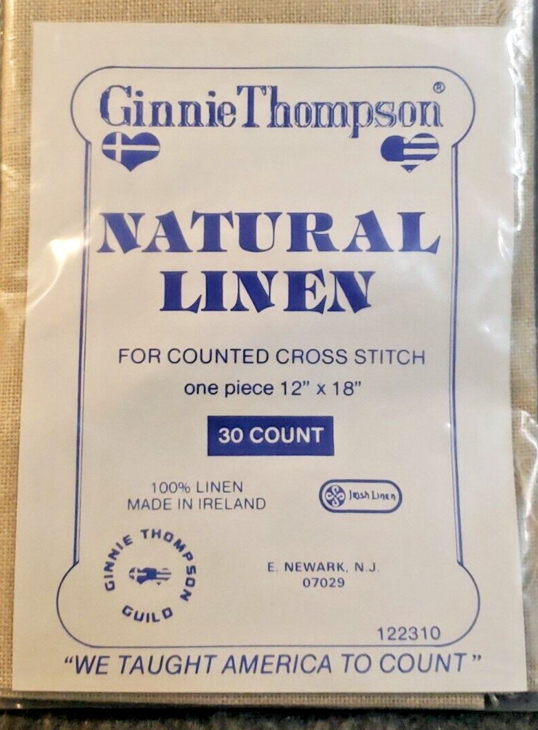 Vintage Cross Stitch Fabric 1X Aida 30 Count 12X18″ by Ginnie Thompson (C18B2)
