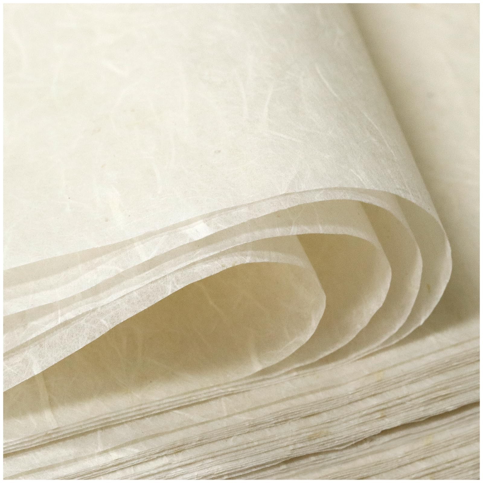 50 Sheets A4 Mulberry Paper Sheets Natural Fiber Rice Papers,8.3×11.7in Natural