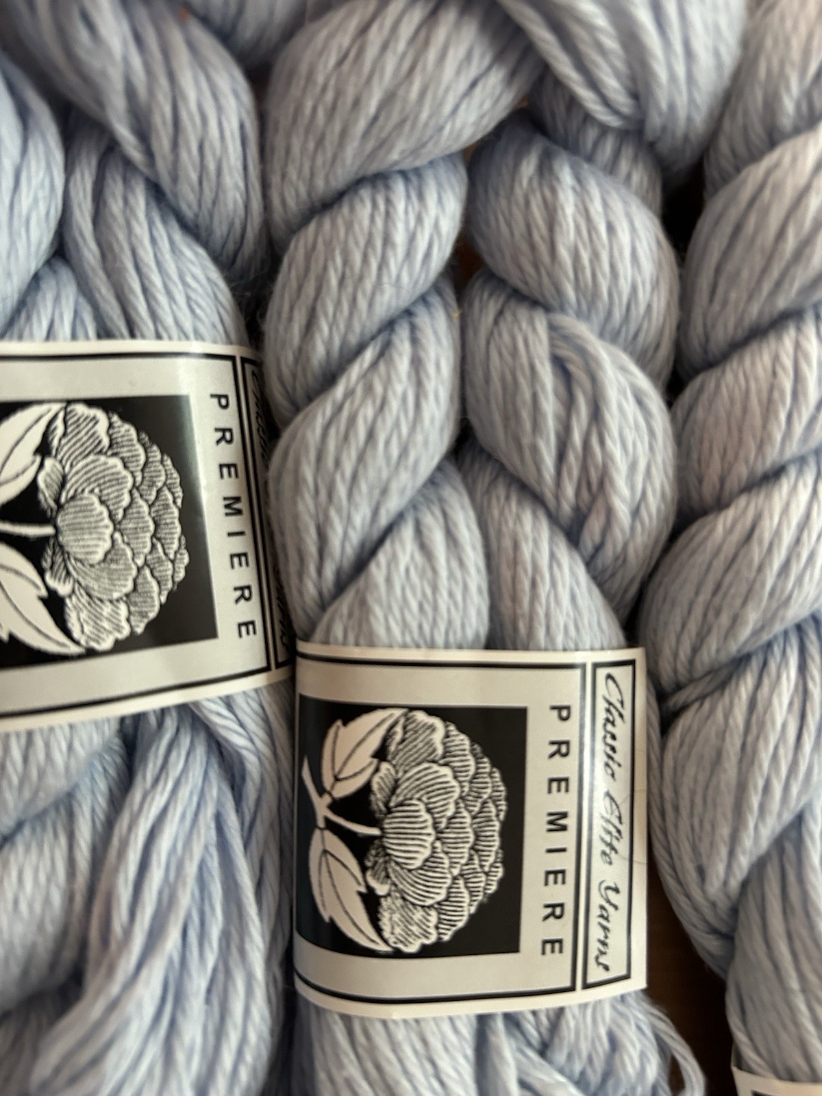Classic Elite Yarns Premiere Pima Cotton/Tencel Worsted Light Blue Hank Lot