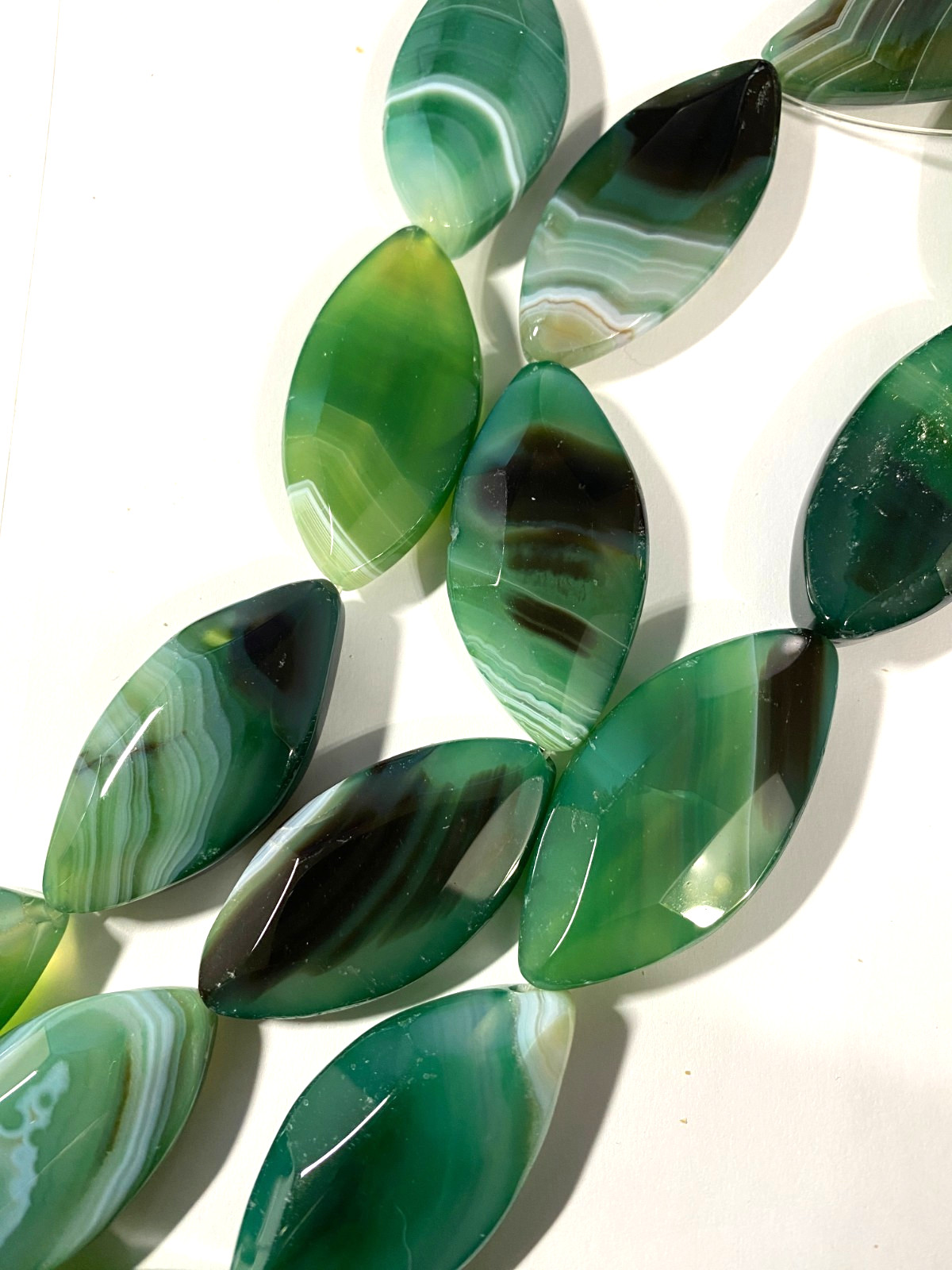 Green Yellow White Banded Druzy Agate Beads 10mm to 50mm